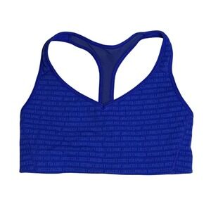 Victoria's Secret VSX Sport Racerback‎ Sports Bra Blue Logo Print